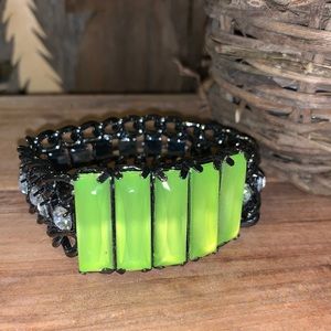 Nordstrom green stone stretch bracelet. NWT